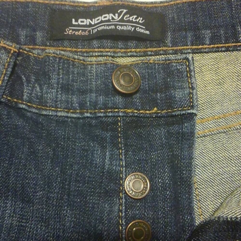 London Jean Premium Quality Stretch Denim Blue Jeans Button Fly Bootcut Sz 6 - Picture 6 of 9